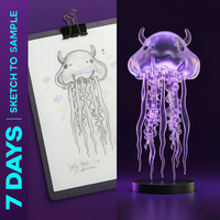 Figurines de méduses en résine personnalisées, jouets en boîte mystère translucides sur le thème de l'océan, fabricant OEM