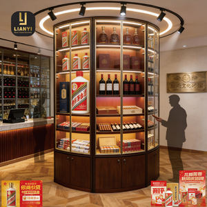Vitrine murale pour tabac et vin avec étagères réglables et façade en verre pour une meilleure visibilité en magasin - Product Image 5