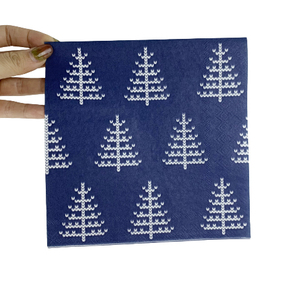 Serviettes en <span class=keywords><strong>papier</strong></span> jetables bleues personnalisées avec logo, pour fête, arbre <span class=keywords><strong>de</strong></span> Noël, serviettes en <span class=keywords><strong>papier</strong></span> imprimées - Product Image 3