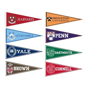 Cheap Sublimation Printing Flag Vintage Pennant Banners Custom Soccer Sports USA College Flags