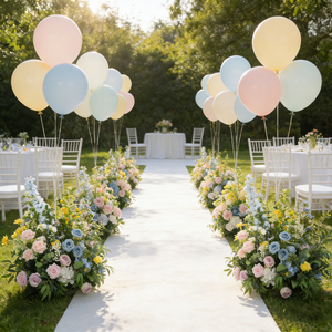 Customizable Modern High Quality <b>Artificial</b> Floor Flowers colorful Aisle Flower Runner for Wedding Decor - Product Image 3