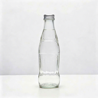 500ml glazen fles met reliëf, transparant, aluminium schroefdop, herbruikbaar, geschikt voor zeefdruk, gravure, voor sap, ijsthee, aangepast logo
