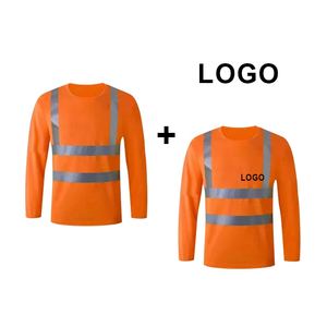 建筑工作服 反光安全工作服 印花衬衫 长袖反光T恤 - Product Image 2