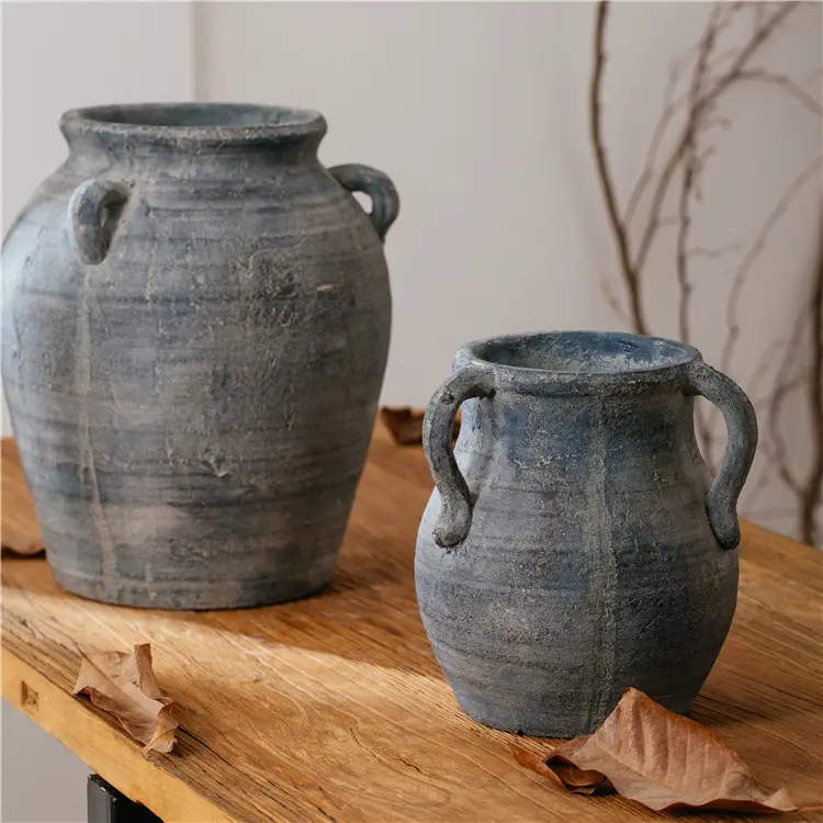 Home & garden supplies indoor dried flower decorative vases antique blue terra cotta vase vintage vase for flowers