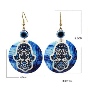 Pendientes Colgantes de Acrílico con Diseño de Ojo Turco, Estilo Bohemio, Joyería de Moda para Mujer, Origen Yiwu, Pendientes de Cuentas con Patrón Geométrico - Product Image 3