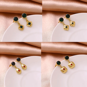 Pendientes de Circonita de Moda, Accesorios de Acero Inoxidable 304 Chapados en Oro, Joyería para las Orejas, Perfectos para Mujeres, Uso Casual - Product Image 4