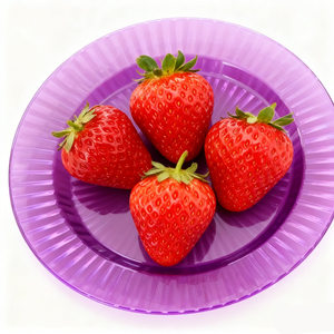Lot de 2 assiettes décorées violettes de 7 pouces, plat à fruits et <span class=keywords><strong>assiette</strong></span> rayée de 10 pouces, vaisselle <span class=keywords><strong>jetable</strong></span> moderne en PS pour fêtes et mariages - Product Image 4