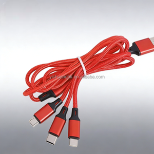 Cable de Carga Rápida, Cable de Datos Trenzado de Nailon de 6A, Cable de Carga Rápida Tres en Uno con Malla de Alambre, 3 en 1 para Teléfonos Móviles - Product Image 4