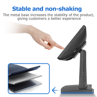 Monitor Layar Pelanggan POS Industri Tahan Air 10,1 Inci VGA USB VESA 75mm 10 Titik Sentuh Opsional Non-Sentuh Stand Kustom