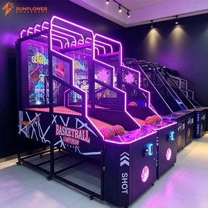 เครื่องเล่นบาสเก็ตบอลอาร์เคดแบบหยอดเหรียญ ไฟ LED <span class=keywords><strong>สี</strong></span>สันสดใส ทนทาน เหมาะสำหรับสวนสนุก - Product Image 1