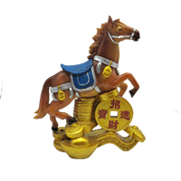 Cheval du zodiaque réaliste personnalisé et créatif pour la richesse feuille d'or cadeau en gros artisanat en résine