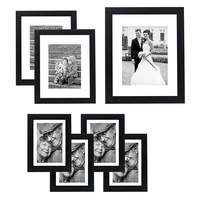 Marco de Fotos de Plástico de 12x16 Pulgadas con Paspartú, Marcos de Fotos Negros para Montar en la Pared, Marco de Fotos en Oferta para Decoración del Hogar