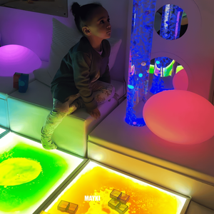 بلاط أرضي حسي مضيء حساس للضغط، ألعاب حسية تفاعلية، بلاط أرضي LED متغير الألوان - Product Image 1