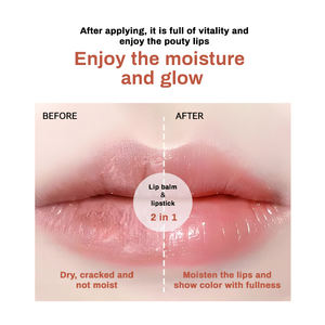 <span class=keywords><strong>MULAN</strong></span> nouveau design de baume à lèvres végétalien naturel orangé et fleur de pêcher à changement de couleur - Product Image 2