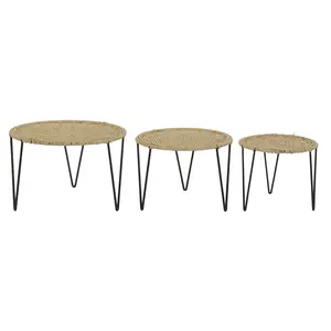 Set di 3 tavolini laterali in metallo 62x62x40,5 cm - Product Image 3
