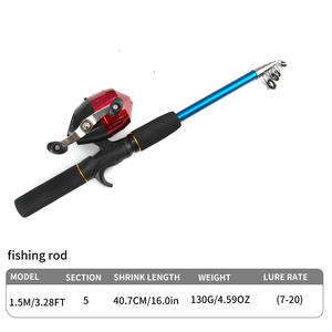 Caña de Pescar y Carrete para Niños de 1.5m al por Mayor, para Principiantes, Mini Sección Corta, Señuelo, Pesca Marina - Product Image 3