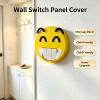 Cache-interrupteur mural décoratif en PLA imprimé en 3D avec visage souriant, pour chambre d'enfant et décoration intérieure