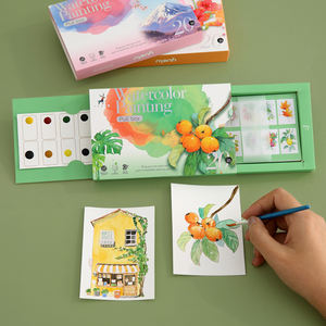 Kit de pintura de acuarela con pincel, <span class=keywords><strong>libro</strong></span> creativo para colorear y dibujar con paisaje y artista de diseño floral - Product Image 2