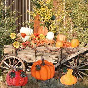 Meilleures ventes : Décoration de jardin et de pelouse en métal pour l'automne et Thanksgiving, avec motifs citrouille et dinde, pour patio et extérieur, Panneaux de jardin et de pelouse transfrontaliers - Product Image 1