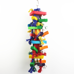TMedium and Large <strong>Parrot</strong> <strong>Toys</strong> Bird Chew <strong>Toy</strong> Colored Beads Wooden Block Wooden Post Hemp Rope Gnaw Climbing <strong>Toy</strong> - Product Image 6