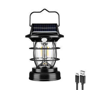 Linterna <span class=keywords><strong>solar</strong></span> LED blanca, venta al por mayor, recargable, sin escalones, impermeable, ABS, cuerpo, IP65, luz para acampar - Product Image 1