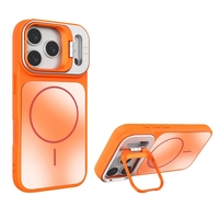 Étui de téléphone portable avec objectif d'appareil photo en verre, béquille, pour iPhone 14 Plus, TPU+PC, coque arrière rigide antichoc