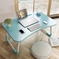 Support de bureau pliable pour ordinateur portable avec porte-cartes et porte-gobelet, idéal pour dortoir, lit, étude, auberge et étudiants