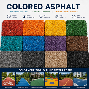 Asphalte coloré sur mesure pour pavage / Bardeaux bitumineux colorés pour la construction routière - Product Image 2