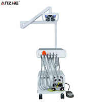 Equipo Completo de Odontología Veterinaria, Unidad Dental Portátil con Escalador Ultrasónico Woodpecker y Lámpara Dental LED Butterfly