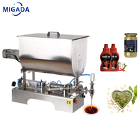 Machine de remplissage semi-automatique pour ketchup, pâte, beurre de cacahuète, distributeur de liquides visqueux de 80 L, machine de remplissage pneumatique à piston doseur