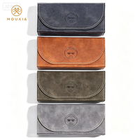 Étui à lunettes rectangulaire en cuir PU rigide, grande capacité, avec logo personnalisable