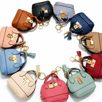 Porte-monnaie mini en cuir PU multicolore, porte-clés détachable, pendentif de sac à main, breloque de sac tendance, cadeau pour femme - Grande Vente