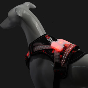 สายจูงสุนัขไฟ LED สะท้อนแสงระบายอากาศได้สายจูงสุนัขพร้อมสายรัดสำหรับฝึกสุนัข - Product Image 1