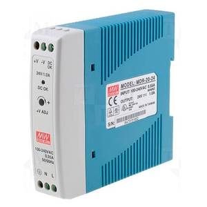 Fuente de Alimentación Conmutada Mean Well MDR-20-24 de Salida Única, Voltaje de Salida de 24 V, Entrada de 85-264 VCA/120-370 VCC, Riel DIN TS-35/7.5 15 - Product Image 5