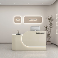 Bureau d'accueil laqué moderne et minimaliste personnalisé pour hôtels 4S magasins restaurants petit comptoir de consultation créatif