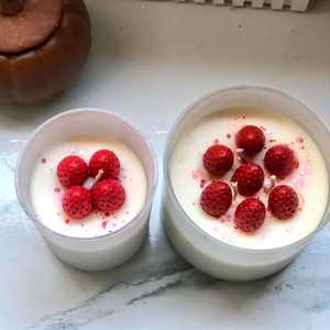 AIKUN Unique Soy Wax Eco Friendly Handmade Layered Strawberry Ice Cream Dessert Scented <b>Candle</b> for <b>Gifts</b> - Product Image 3