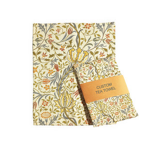 Hoshom Printing – Vente en gros <span class=keywords><strong>de</strong></span> torchons <span class=keywords><strong>de</strong></span> cuisine personnalisés en coton 100 % imprimé sérigraphié, motif Noël, en tissu gaufré type lin, pour boulangerie et pâtisserie - Product Image 1