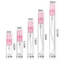 Flacon diffuseur de parfum en verre plat transparent avec pulvérisateur, recharge portable de voyage pour échantillon de toner et d'eau florale
