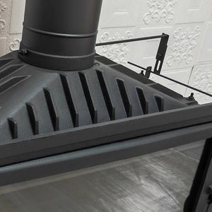 Miglior Prezzo, Vendita Calda: Caminetto Moderno Autoportante in Ghisa Nera con Vetro, Piccola Stufa a <span class=keywords><strong>Legna</strong></span> per Interni - Product Image 3