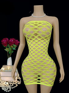 أجوف من حجم حر مثير شبكة صيد السمك بيبي دول الدانتيل Bodystockings فستان صغير - Product Image 5