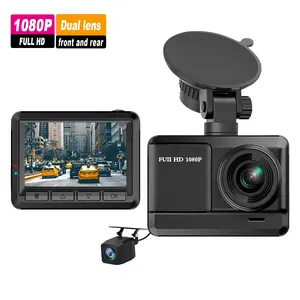 2.45 pollici IPS anteriore e posteriore dual lens hd 1080p dash cam anteriore e posteriore doble camara hd car dvr dash camera 1080p dashcam