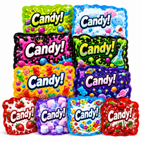 Sachets Mylar prédécoupés anti-odeur de qualité alimentaire pour bonbons, 1g, 3.5g, 7g, 14g, 28g, avec fermeture éclair et impression en héliogravure, format 8ème.