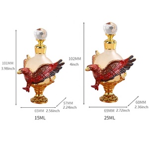 15ml 25ml Oriente Medio patentado Metal Falcon Eagle Perfume <span class=keywords><strong>Botella</strong></span> Vidrio Aceite esencial Attar Botellas recargables Ventas al por mayor 15110 - Product Image 2