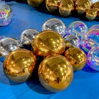 Grande boule miroir gonflable en PVC brillant à suspendre pour la décoration de scène de festival de musique disco