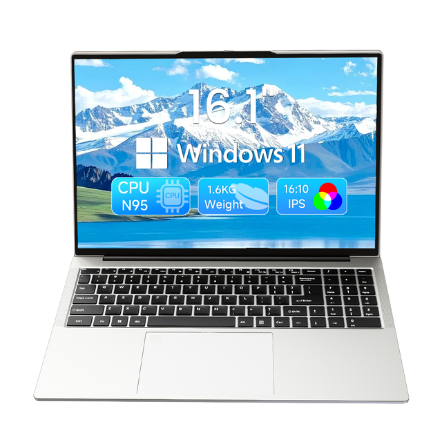 New 16.1-Inch Business Laptop Intel 4-Core 1.7GHz SSD Full HD IPS Display Windows 11 Plastic Body Camera English