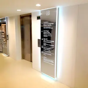 Oficina al aire libre personalizada habitación iluminada Led acrílico Wayfinding señalización edificio aluminio camino encontrar señalización al aire libre directorio