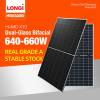 Modul Fotovoltaik Longi HiMO X10 Bifacial Dual-Glass LR8-66HVD LR8-66HVDF 660W 655W 650W 645W Panel Surya untuk Pasar Timur Tengah