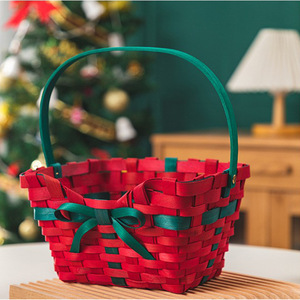 Giỏ quà bằng gỗ dệt xếp chồng, giỏ đựng đồ nhỏ, hộp kẹo tròn, giỏ quà tái sử dụng cho bé - Product Image 2