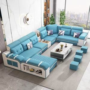 Moderna tecnologia Anti-macchia divano in tessuto soggiorno semplice grande e piccolo appartamento Multi-funzionale divano in tessuto a forma di U Set - Product Image 4