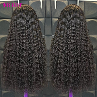Perruque frontale complète HD en cheveux humains naturels vierges indiens bruts, densité 200%, avec dentelle transparente, vente en gros